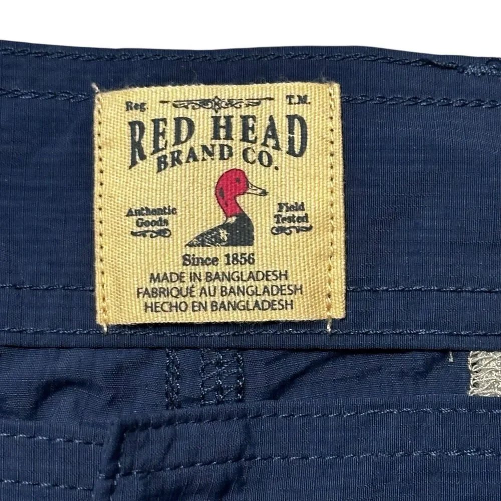 Red Head Cargo Shorts Mens 42 Blue Belted Nylon Pockets Outdoor EUC